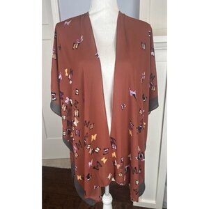 Maurice's Butterfly Kimono Women's One Size Copper Purple Gray Black Gold